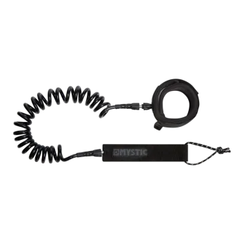 Mystic Coiled Board Leash 8ft (Black)