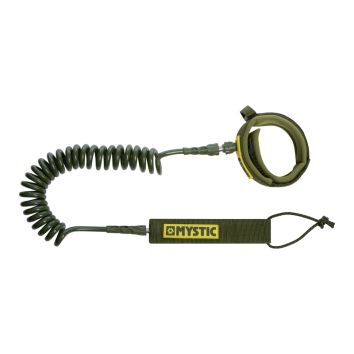 Mystic Coiled Board Leash 10ft (Dark Leaft)