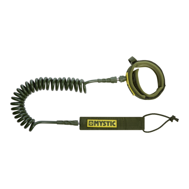 Mystic Coiled Board Leash 8ft (Dark Leaf)