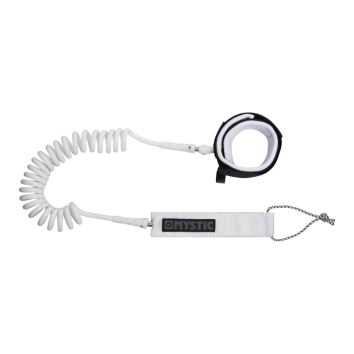 Mystic Coiled Board Leash 10ft (White)
