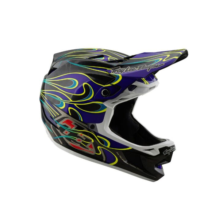 Troy Lee Designs D4 Carbon Mountainbike Helm (Black/Purple)
