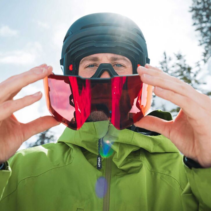 Oakley Line Miner Pro L Ski Brille (White/Prizm Sage)